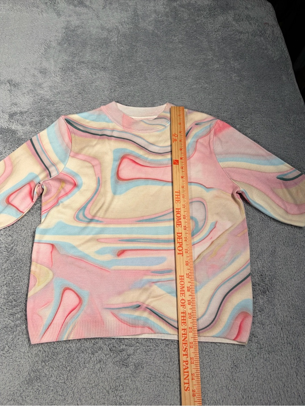 By Anthropologie printer Pastel Swirl Short-Sleeve Knit Top medium - Picture 7 of 12